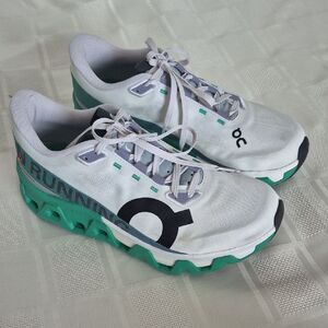 On Running Cloud Hyper Sneakers with White and Green Accents